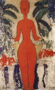 Amedeo Modigliani Standing nud with Garden Background oil painting artist